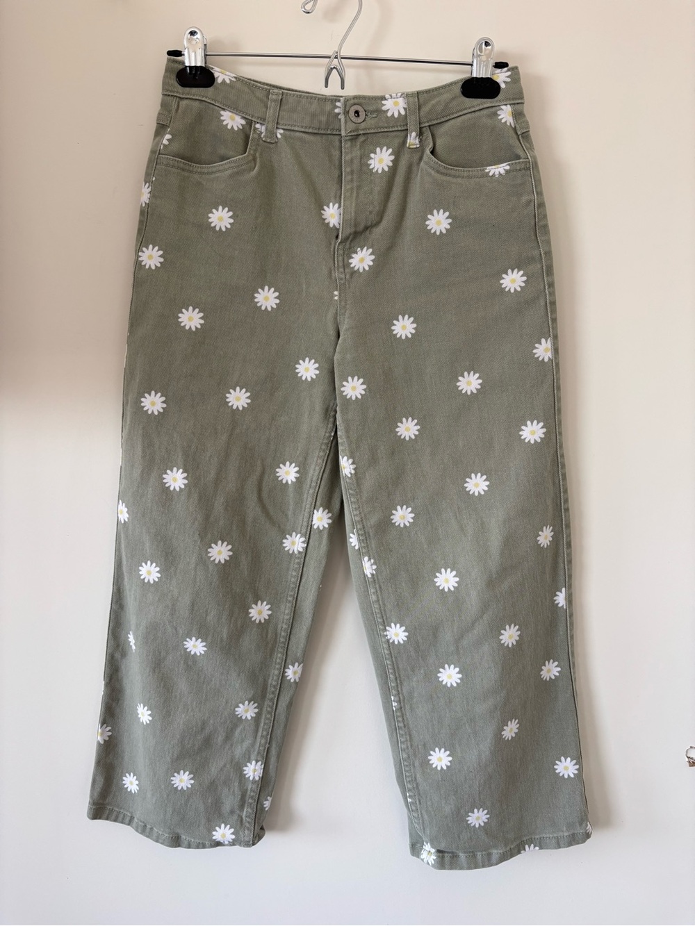 George Olive Green Daisy Print Jeans